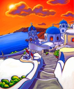 Santorini Greece Island Paint By Numbers