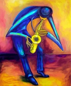 Saxophone Music Scene Paint By Numbers