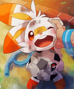Scorbunny Pokemon Art Paint By Numbers