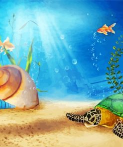 Underwater Sea Turtle Paint By Numbers
