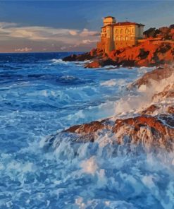 Seascape Castle View Artwork Paint By Numbers