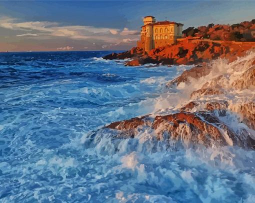 Seascape-castle-view-paint-by-numbers