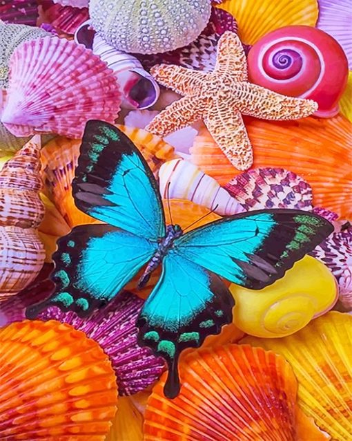 Seashells-blue-butterfly-adult-paint-by-numbers