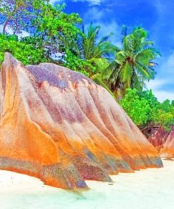 Seychelles Island Beach Scene Paint By Numbers