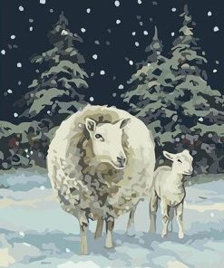 Winter Sheep Paint By Numbers