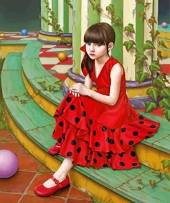 Shiori Maysumoto Red Dress Paint By Numbers