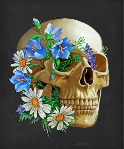 Skull Flowers Art Paint By Numbers