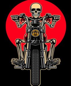 Skull and Motorcycle Artistry Paint By Numbers