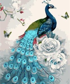 Sky Blue Peacock Paint By Numbers
