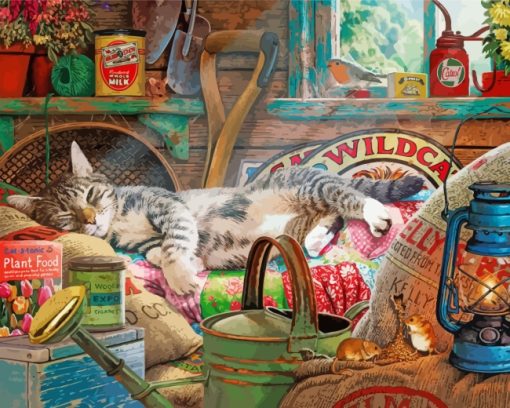 Sleepy-Cat-paint-by-numbers