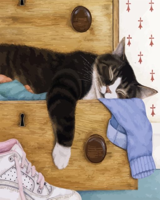 Sleepy-Cat-paint-by-numbers