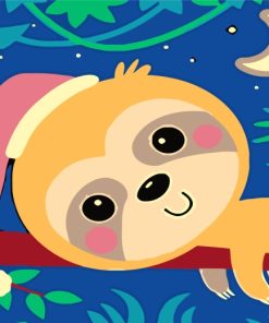 Easy Sloth Animals Paint By Numbers