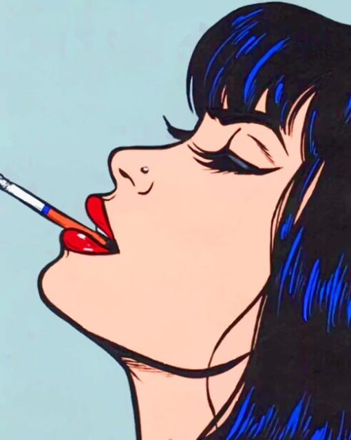 Smoking-Girl-Pop-art-paint-by-numbers