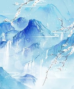 Snowy Mountain Scene Paint By Numbers