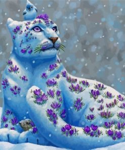 Snow Leopard Flower Art Paint By Numbers