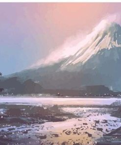 Mountain Peak Snow Scene Paint By Numbers
