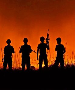 Army Silhouette Art Paint By Numbers