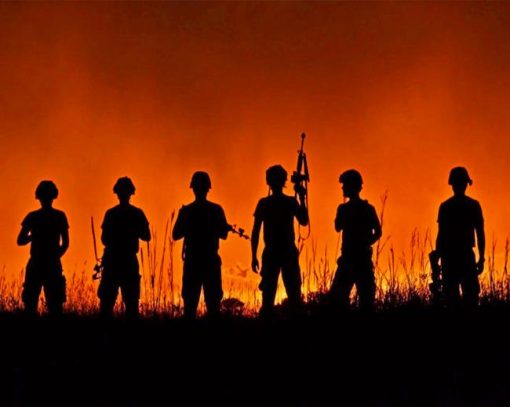 Soldier-silhouette-paint-by-numbers