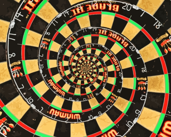Finalized Spiral Dart Board Paint By Numbers Artwork