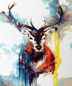 Splatter Deer Antlers Paint By Numbers