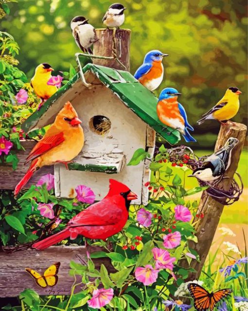 Spring-Birds-paint-by-number