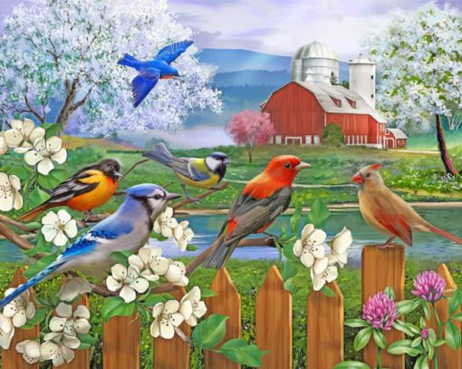 Spring-Birds-paint-by-number