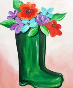 Spring Rain Boots Floral Paint By Numbers