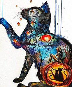 Cat Splatter Art Paint By Numbers