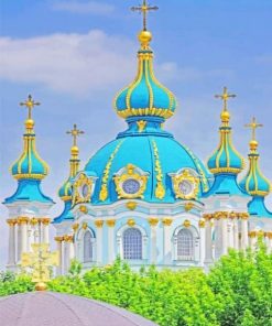 Ukraine Saint Andrew Church Paint By Numbers