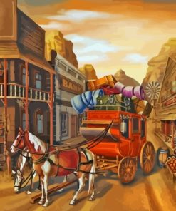 Stagecoach with Majestic Horses Paint By Numbers
