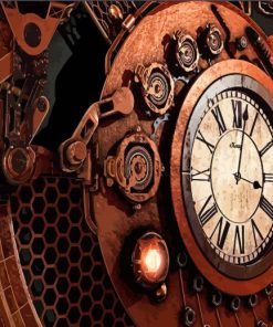 Steampunk Vintage Clock Paint By Numbers