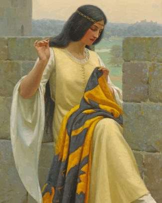 Edmund Leighton Ladies in Art Paint By Numbers