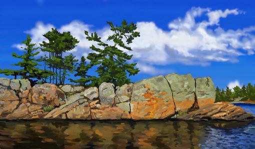 Stone-Wall-Dropping-DIY-Landscape-Paint-By-Numbers-PBN-24550