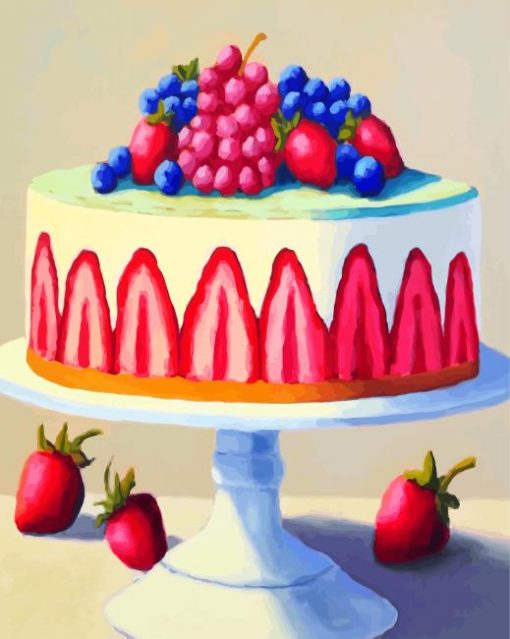 Strawberry-Cake-paint-by-numbers