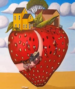 Strawberry-Themed House Paint By Numbers