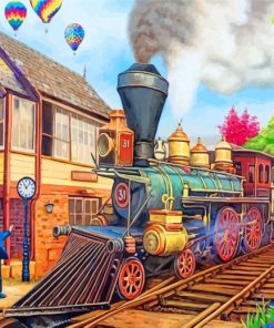 Steam Train Station Art Paint By Numbers