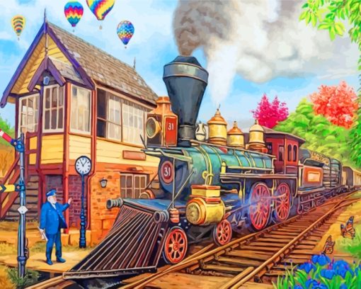 Stream-Train-Station-paint-by-numbers