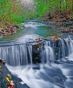 Stream Landscape Waterfall Paint By Numbers