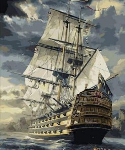 Battleship Sail Ships Paint By Numbers