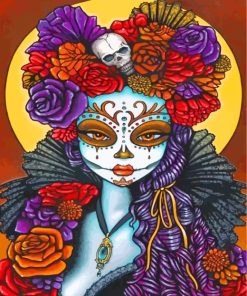 Colorful Sugar Skull Paint By Numbers