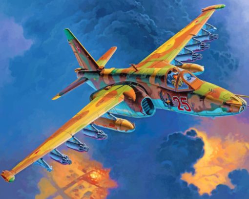 Sukhoi-Su-25-Aircraft-paint-by-numbers