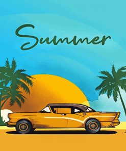 Yellow Summer Vehicles Paint By Numbers