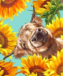 Sunflower Cow Animals Paint By Numbers