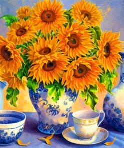 Sunflower Teacup Painting Paint By Numbers