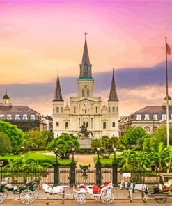 Jackson Square Sunset in New Orleans Paint By Numbers