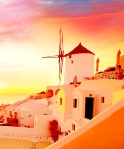 Scenic Santorini Sundown Paint By Numbers