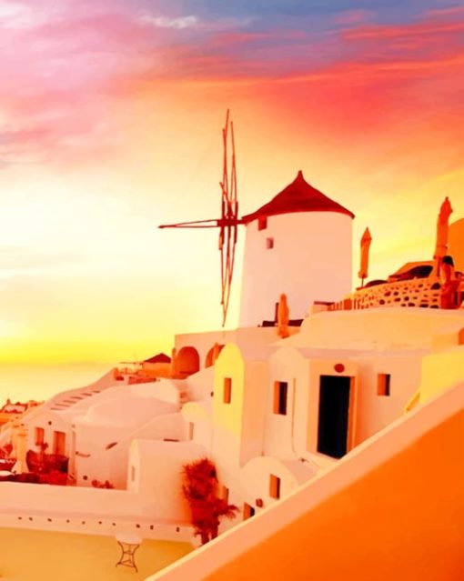 Sunset-Santorini-paint-by-numbers