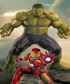 Hulk and Iron Man Adventure Paint By Numbers