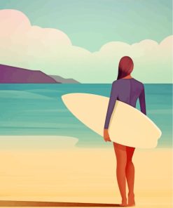 Surfer Woman Ocean Adventure Paint By Numbers