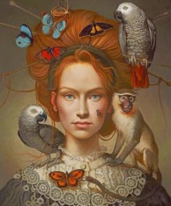 Surreal Girl and Animals Paint By Numbers